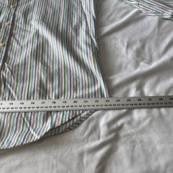 TailorByrd Men's L Multicolor Striped‎ Long Sleeve Casual Dress Shirt Flip Cuff - Picture 13 of 14